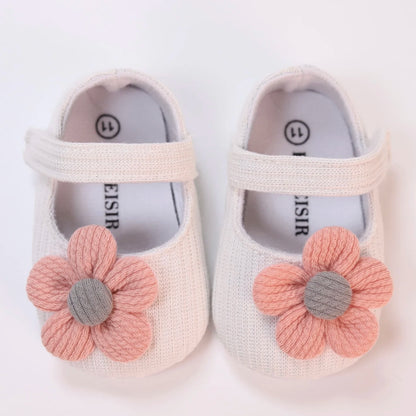 Baby Girl Flower Mary Jane Shoes – Soft Sole Flats