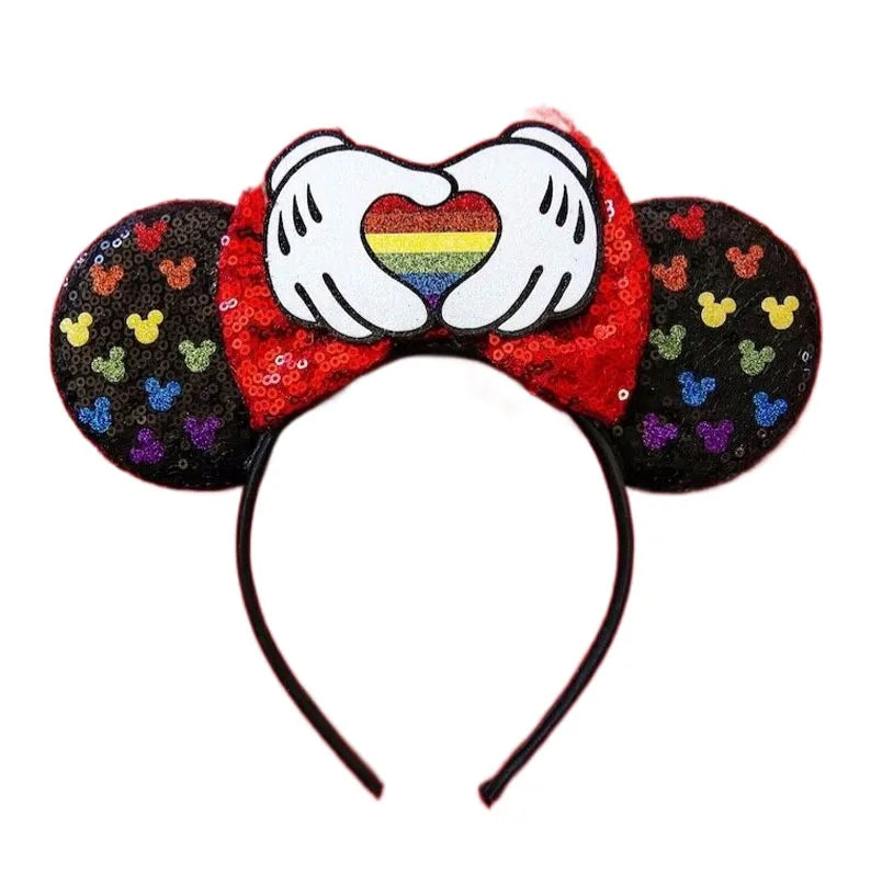 Mouse Ears Headband with Sequins & Bow – Kids & Adults