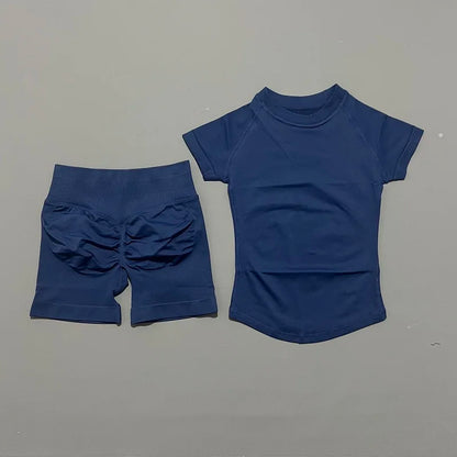Seamless Workout Set Women 2 Piece – Top & Biker Shorts