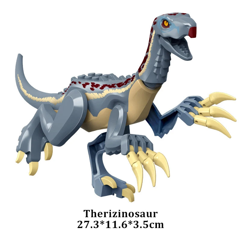 Jurassic Dinosaur Building Blocks Figures – T-Rex Raptor Triceratops MOC Models