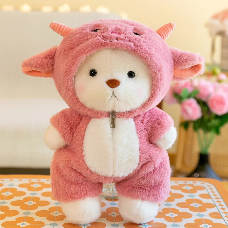 Kawaii Bear Plush Stuffed Toy in Costume – Soft Teddy Doll