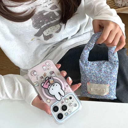Cute Cherry Pink Miffy Rabbit Magnetic iPhone Case