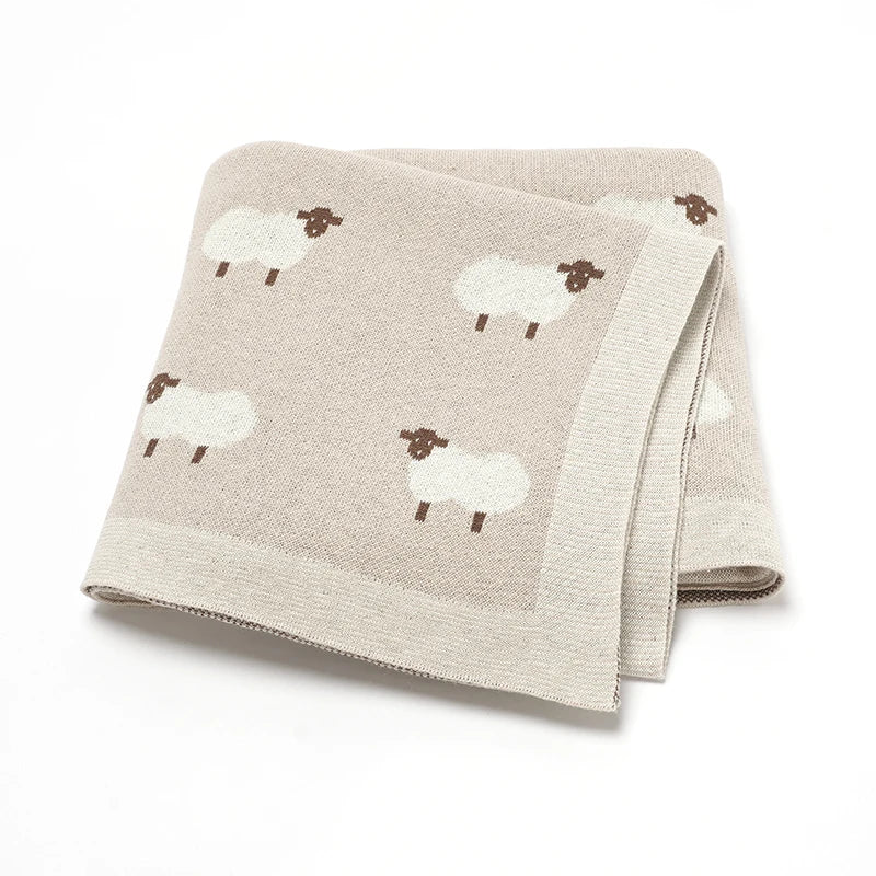 Baby Cotton Knitted Blanket 90x70CM Newborn Swaddle Wrap