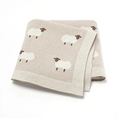 Baby Cotton Knitted Blanket 90x70CM Newborn Swaddle Wrap