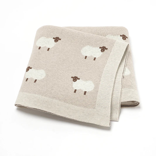 Baby Cotton Knitted Blanket 90x70CM Newborn Swaddle Wrap