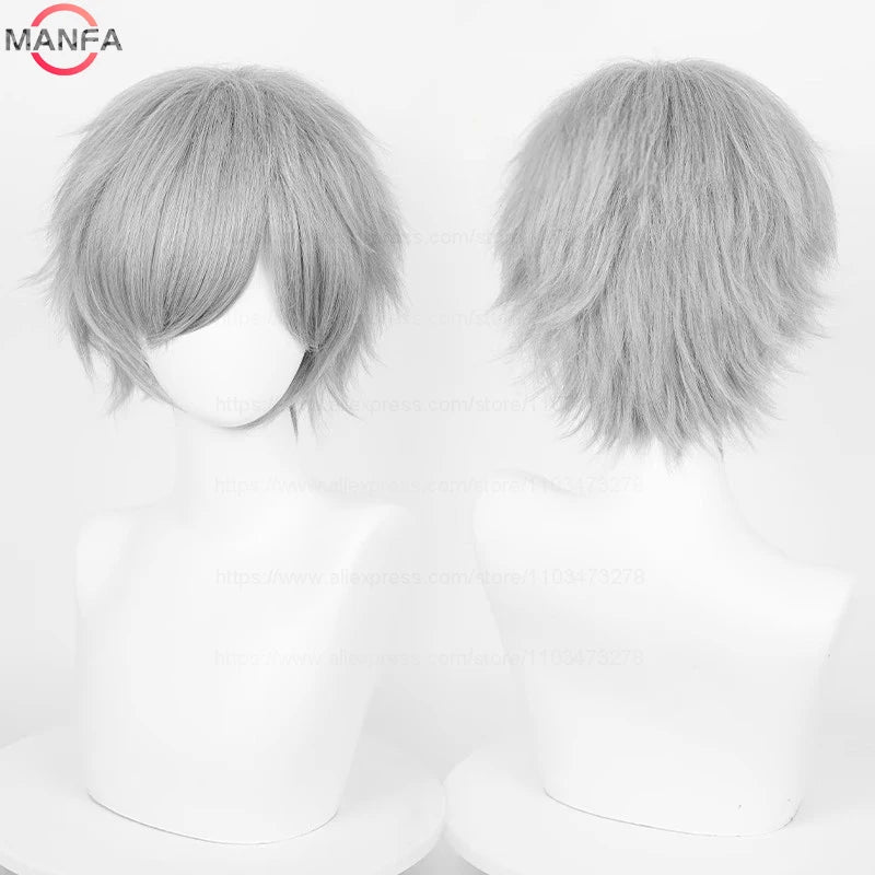 Short Straight Anime Cosplay Wig 30cm Multi-Color Unisex