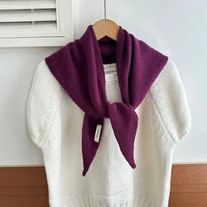 100% Wool Triangle Scarf for Women – Warm Knit Shawl & Pashmina Wrap