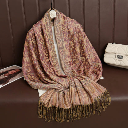 Paisley Print Cashmere Pashmina Shawl for Women – Warm Winter Wrap