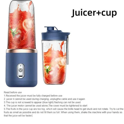 Portable USB Blender 400ml – Mini Travel Juicer & Smoothie Maker