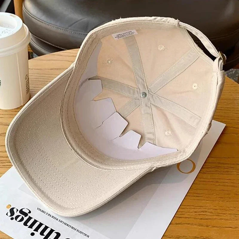 Korean Letter Embroidered Baseball Cap – Unisex Adjustable