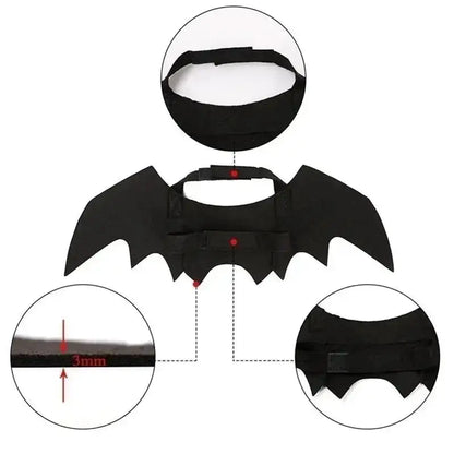 Black Bat Wings Halloween Costume for Cats and Small Dogs