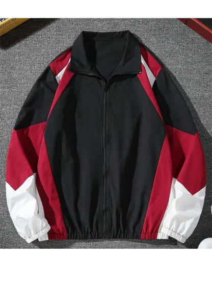 Men's Color-Block Lightweight Jacket – Casual Zip-Up Windbreaker