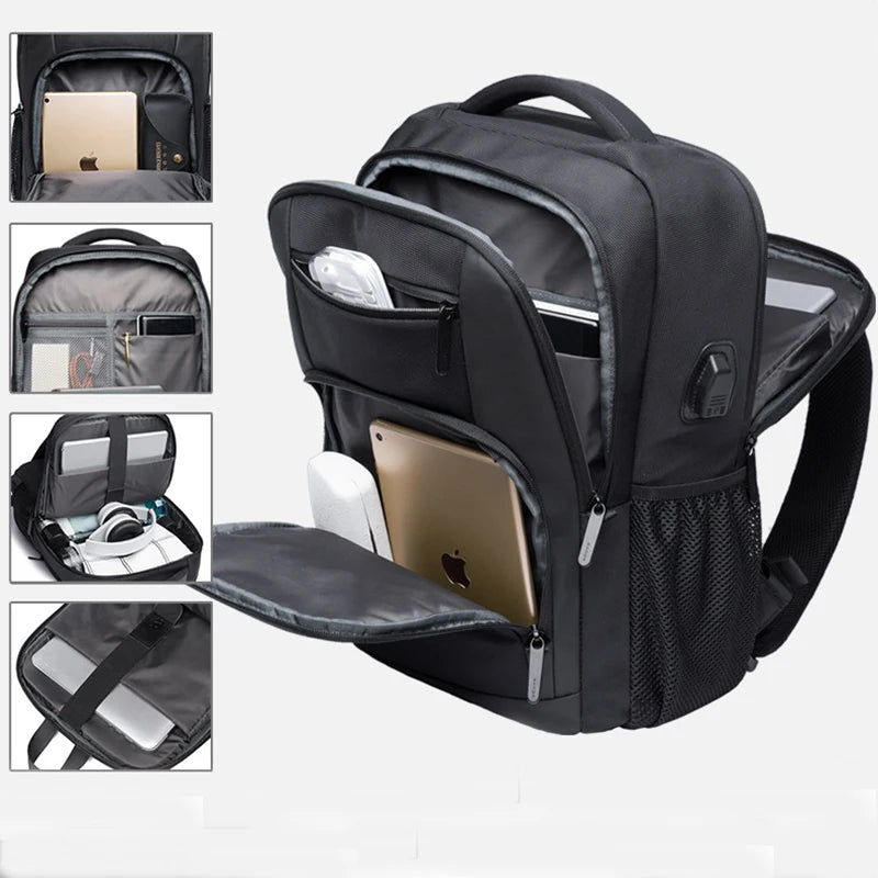 BANGE Laptop Backpack with USB Charging Port – Men's Business Travel School Bag