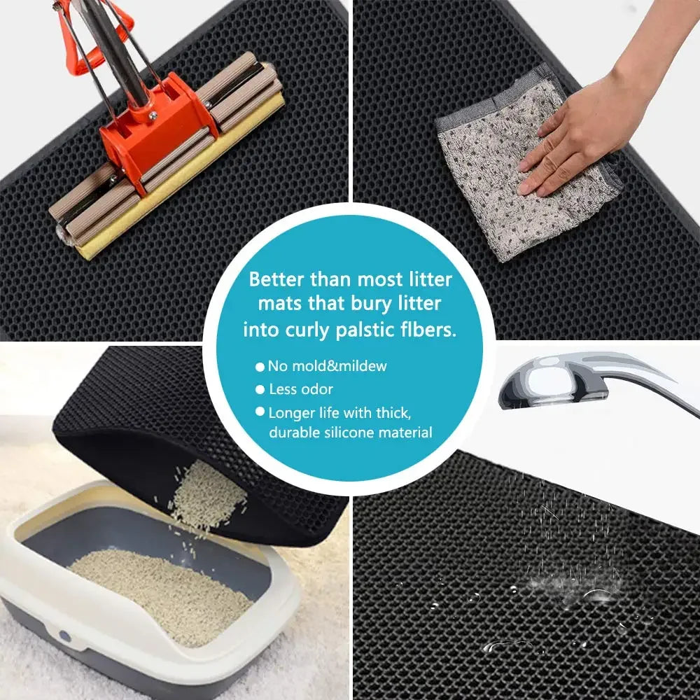 Cat Litter Mat – Double Layer Waterproof Non-Slip