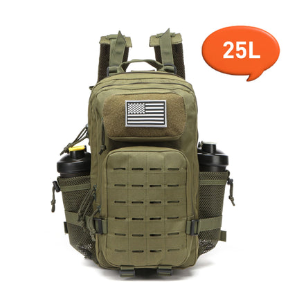 Tactical Backpack 25L/50L MOLLE Military Rucksack with 2 Bottle Holders for Hiking & Outdoor