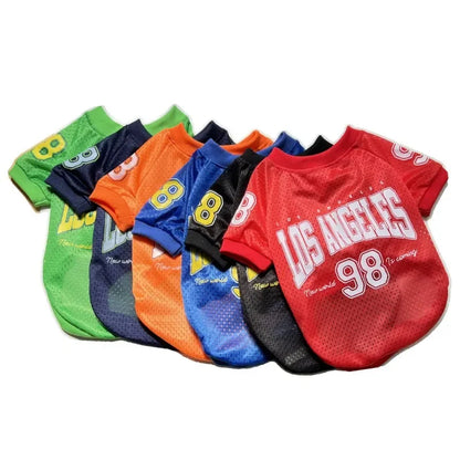 Mesh Breathable Dog Basketball Jersey Sport T-Shirt for Large & Small Dogs