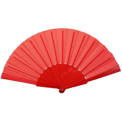 Folding Hand Fan Chinese Silk Fabric Fan for Weddings & Dance