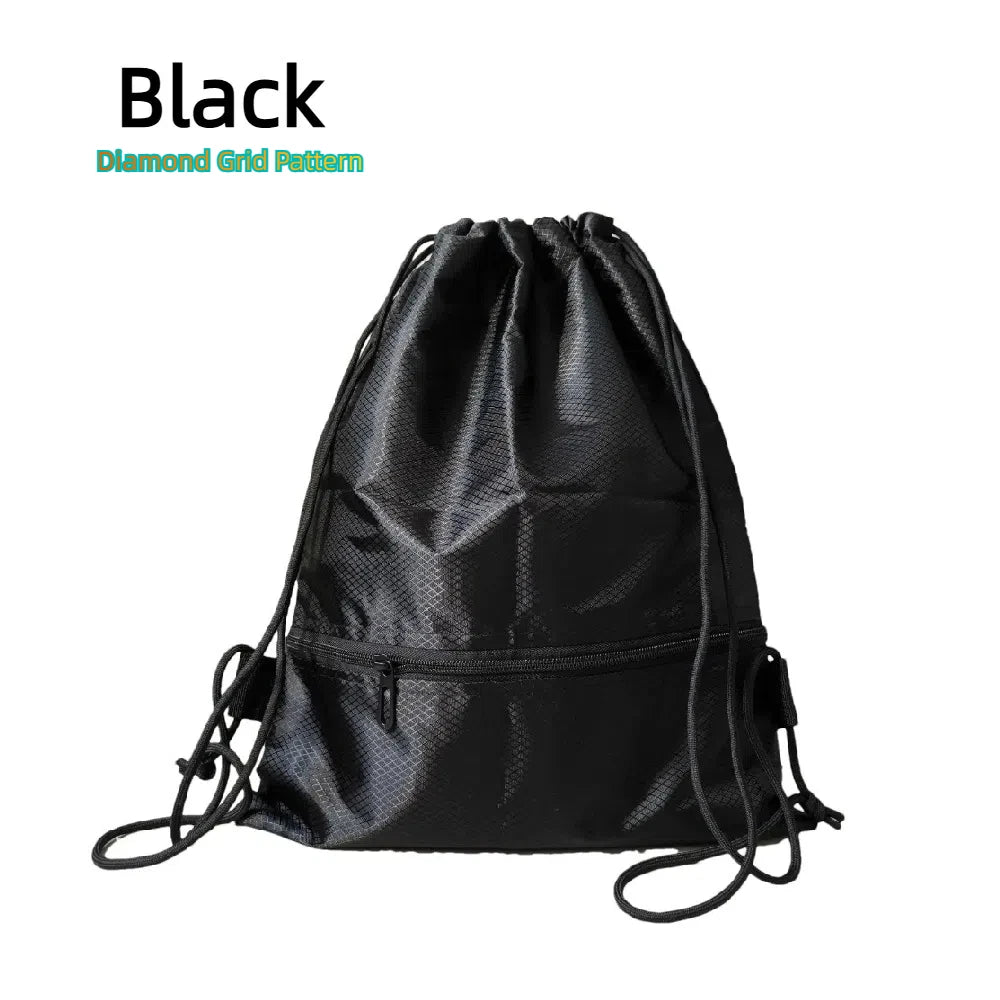 Drawstring Backpack – Lightweight Sports Gym Bag with Zipper Pocket