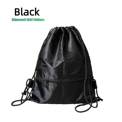 Drawstring Backpack – Lightweight Sports Gym Bag with Zipper Pocket