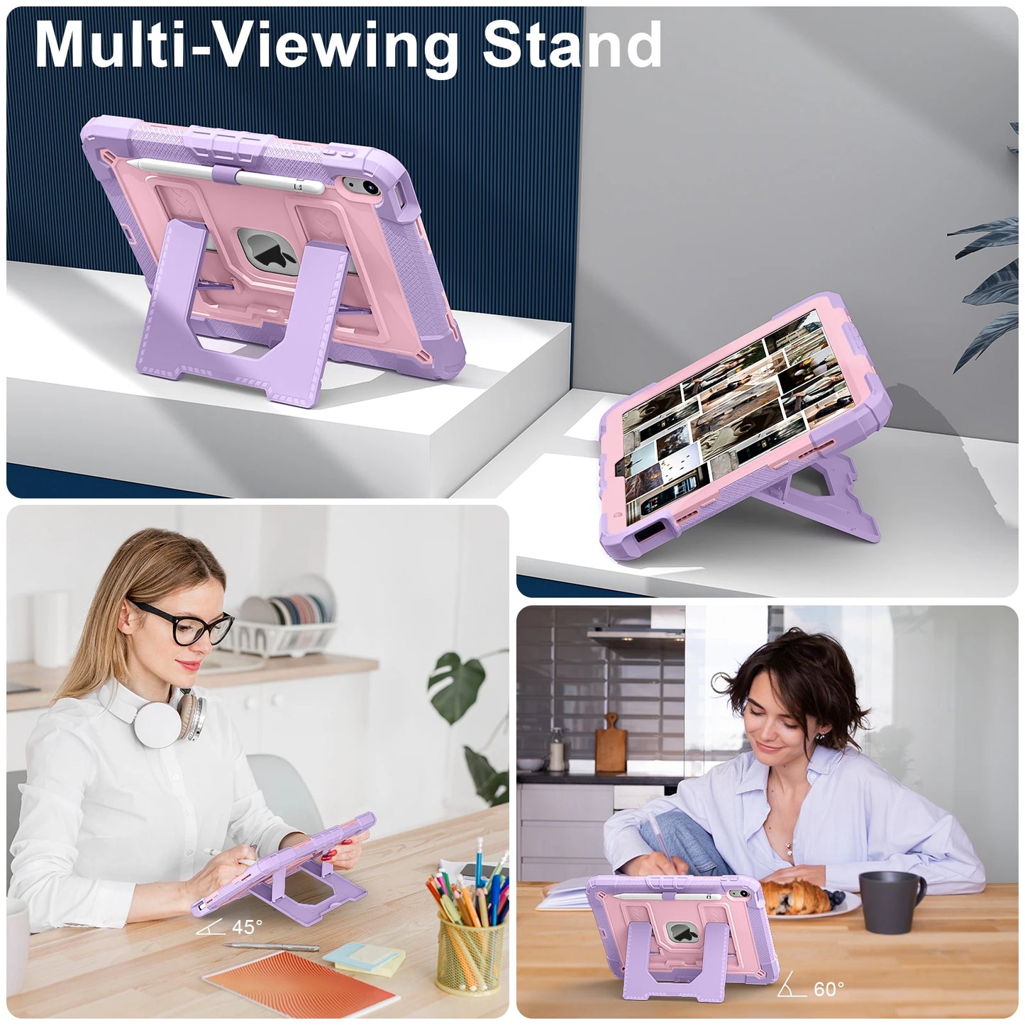 iPad Rugged Stand Case – PC & Silicone, All Models