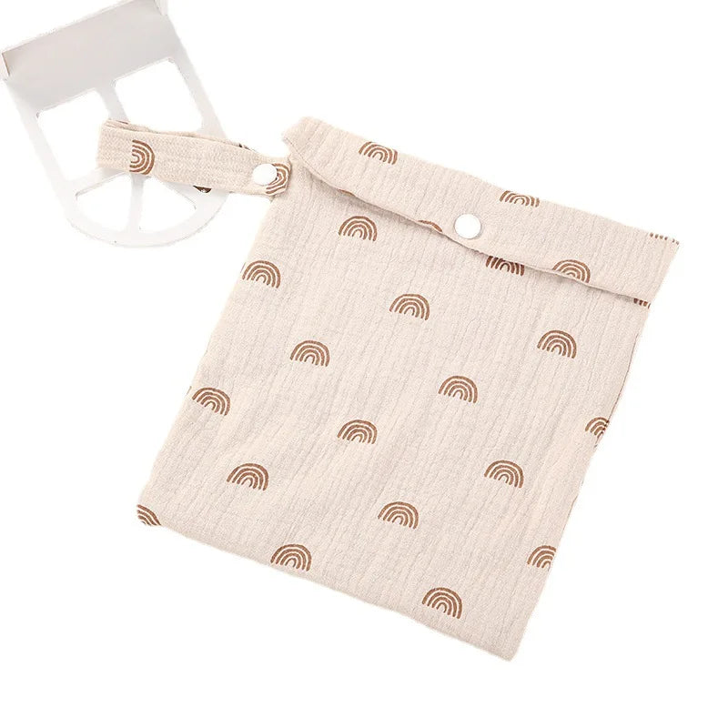 Organic Cotton Diaper Pouch – Double Layer Muslin Wet Bag