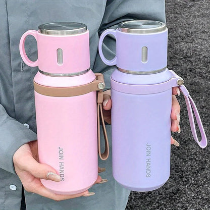 316 Stainless Steel Vacuum Flask with Cup & Tea Compartment | 20.3oz
