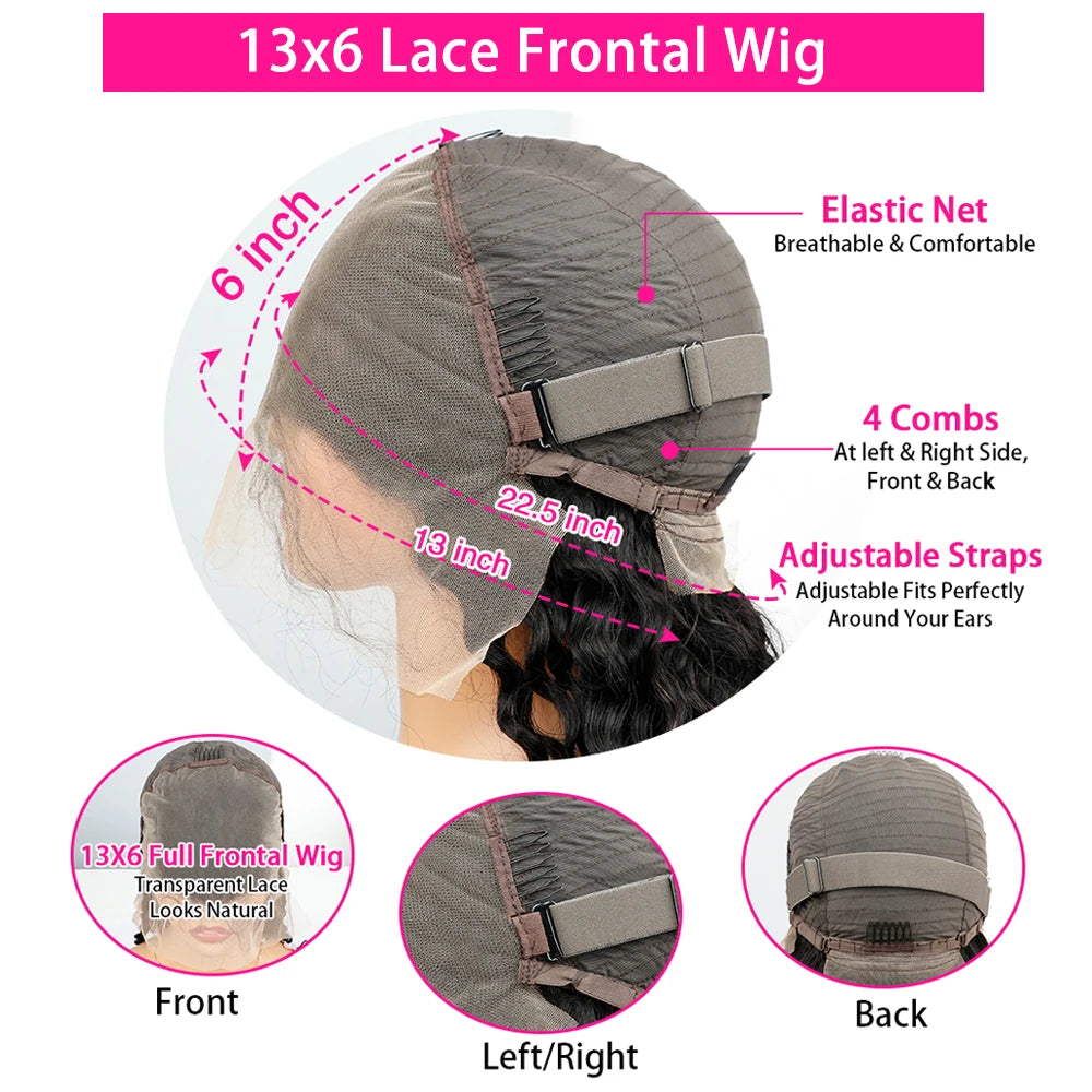 HD Transparent Lace Deep Wave Wig 99J Burgundy 13x4 13x6 Full Frontal