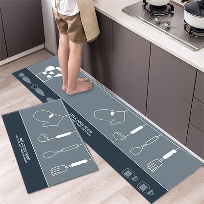 Non-Slip Kitchen Mat Set – Crystal Velvet Absorbent Rugs for Kitchen & Bathroom