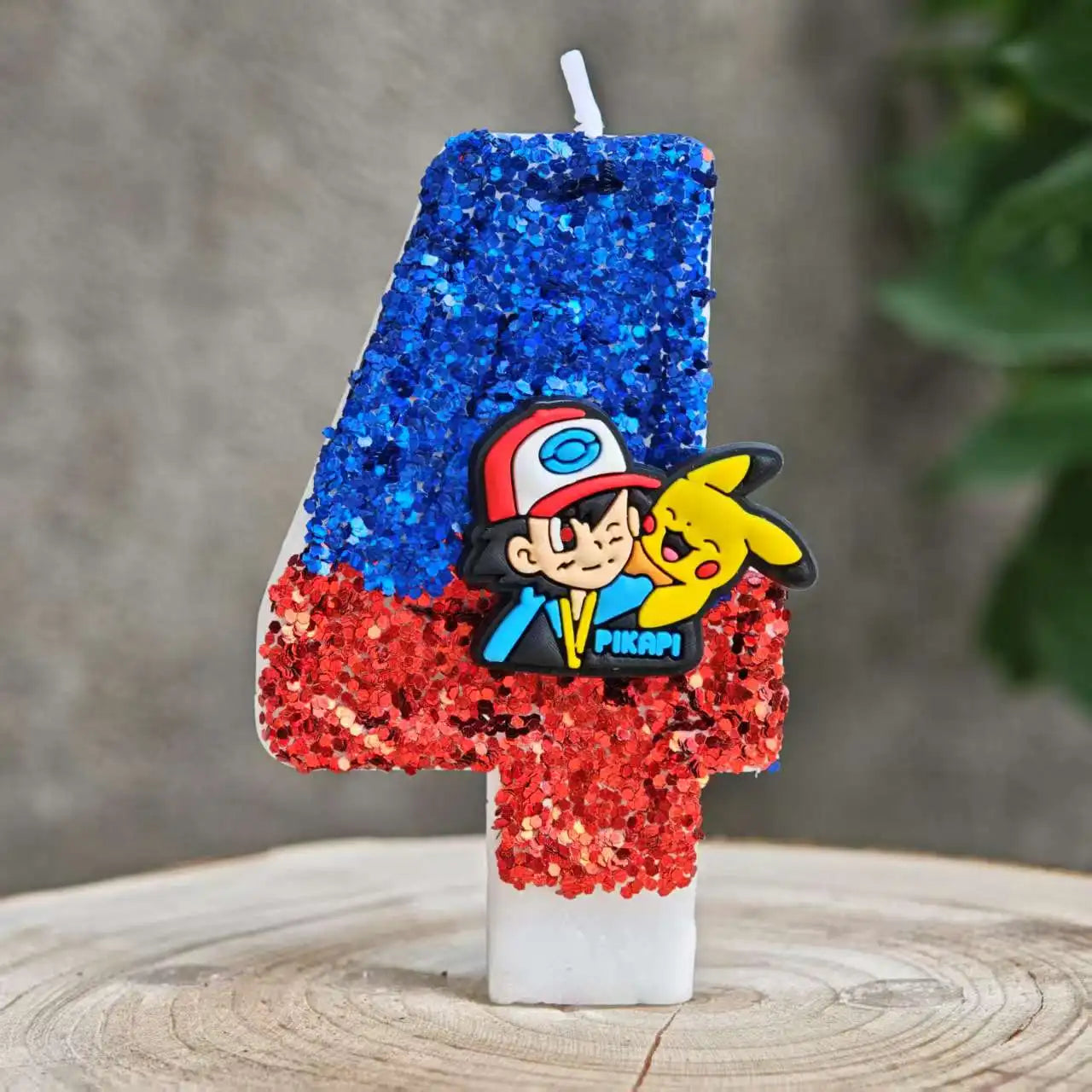 Pokemon Birthday Cake Number Candles – Glitter Anime Figure Decoration