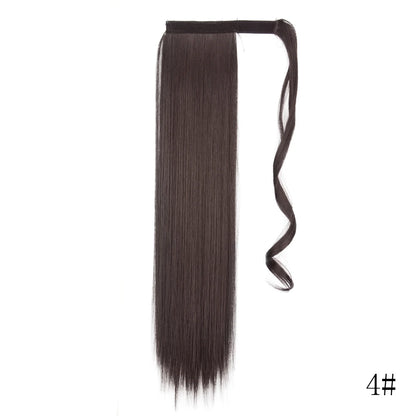 Wrap Around Ponytail Extension Synthetic Straight Hair 22-34 Inch