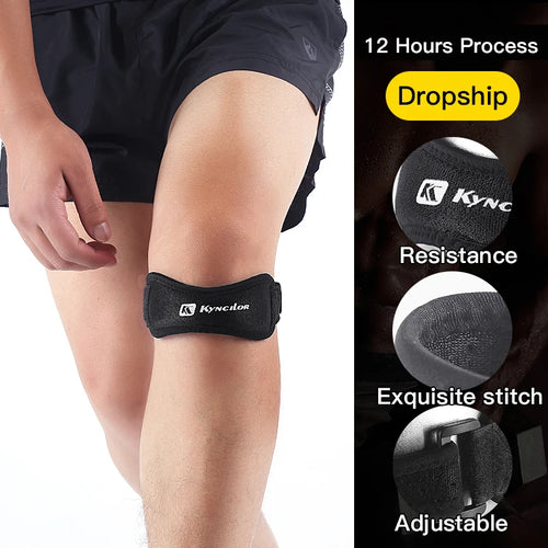 Patella Knee Strap Adjustable Silicone Tendon Support Band for Running Sports