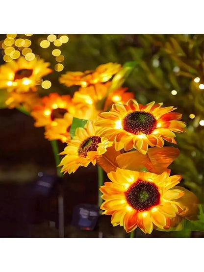 Solar Sunflower Garden Stake Lights Outdoor Waterproof LED Lawn Lamp