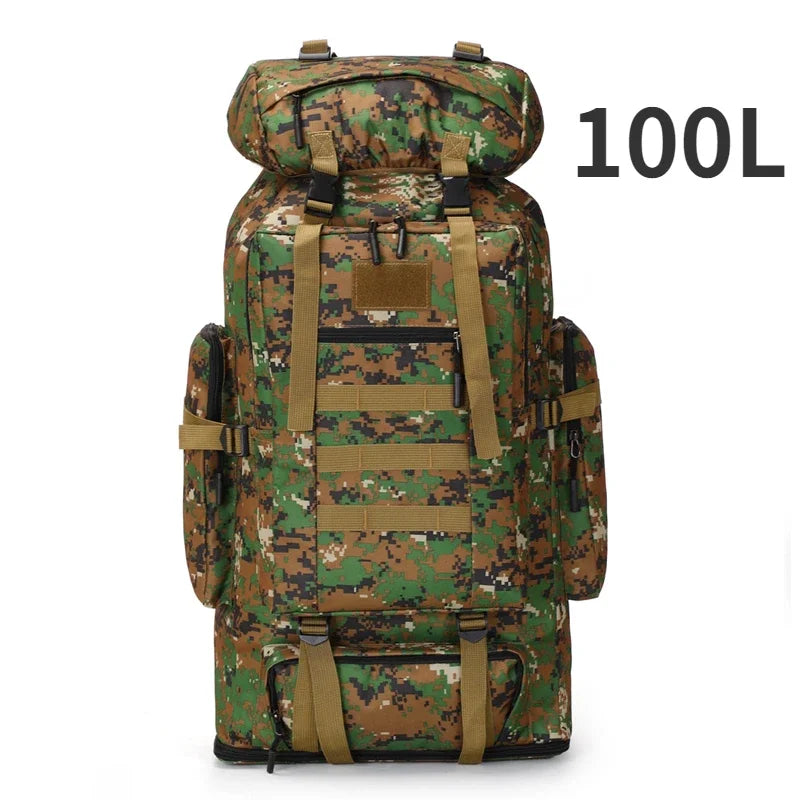 Large Tactical Hiking Backpack – 80L/100L Military Molle Bag for Camping & Travel