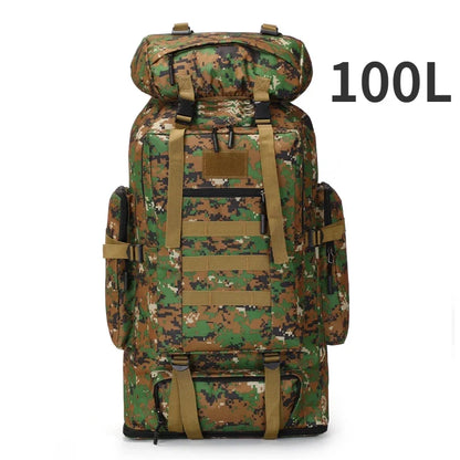 Large Tactical Hiking Backpack – 80L/100L Military Molle Bag for Camping & Travel