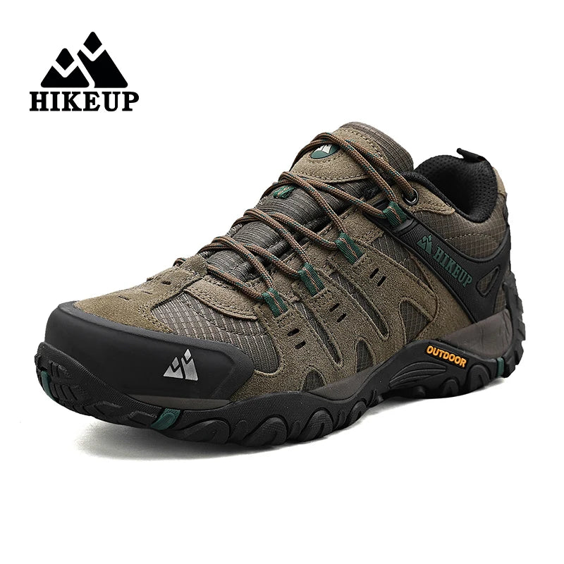 HIKEUP Men's Hiking Shoes – Suede Leather Outdoor Trekking Boots