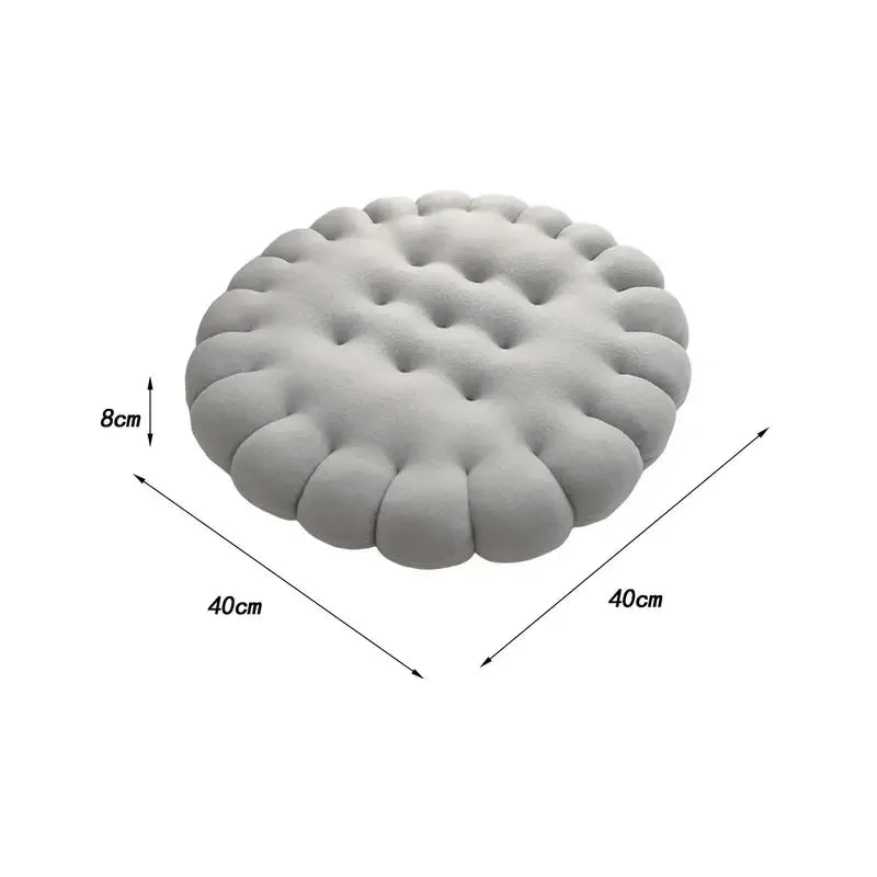 Biscuit Shape Seat Cushion – Cute Soft Thick Floor Pillow for Home & Balcony