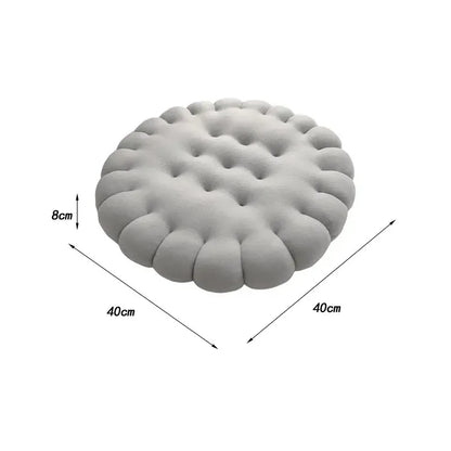 Biscuit Shape Seat Cushion – Cute Soft Thick Floor Pillow for Home & Balcony