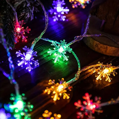 LED Snowflake Curtain Fairy Lights 3M – Christmas Window Decor
