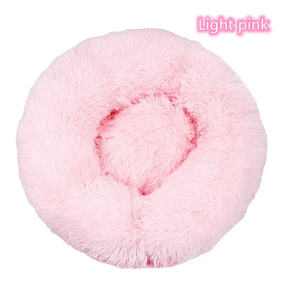 Calming Donut Cat Bed – Super Soft Plush Washable Pet Sleeping Cushion