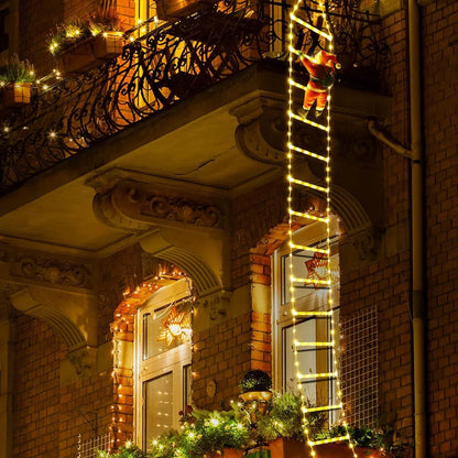 Santa Claus Climbing Ladder LED Light – 3M Outdoor Christmas Decoration