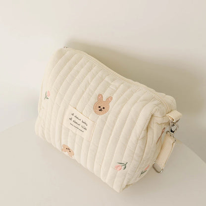 Baby Diaper Nappy Pouch Quilted Embroidery Stroller Bag