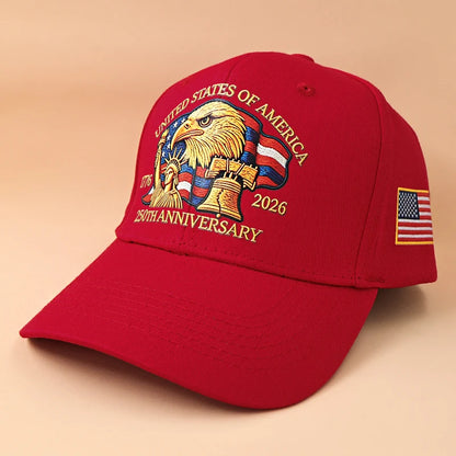 USA 250th Anniversary Eagle Baseball Cap – Washed Cotton