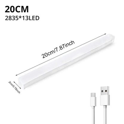 Motion Sensor LED Night Light Bar – Wireless USB Rechargeable Cabinet Lamp