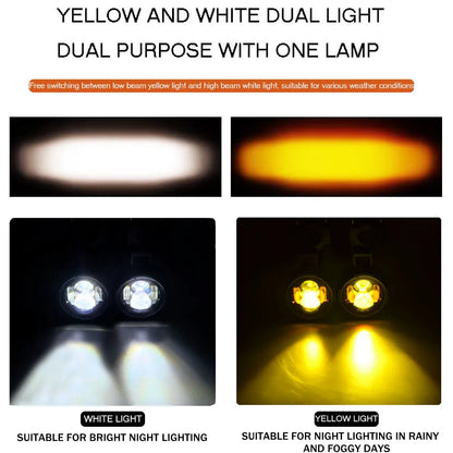 Motorcycle LED Fog Lights 100W Dual Auxiliary Driving Lamps