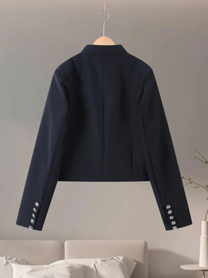Women's Vintage Napoleon Short Jacket – Slim Stand Collar Coat