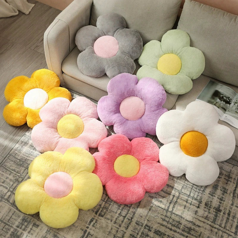 Flower Shaped Plush Cushion – Cute Stuffed Pillow for Bedroom Decor