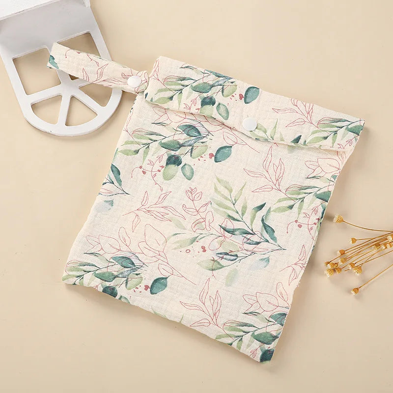 Organic Cotton Diaper Pouch – Double Layer Muslin Wet Bag