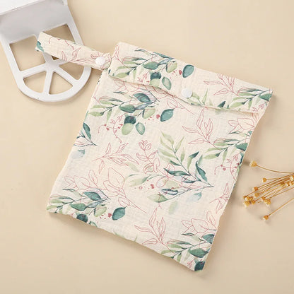 Organic Cotton Diaper Pouch – Double Layer Muslin Wet Bag