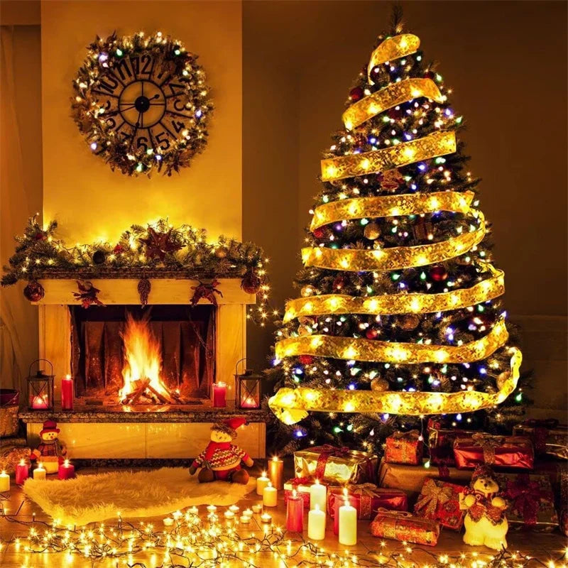 Christmas Ribbon Fairy Lights with LEDs – 1m to 10m Xmas Tree Decor