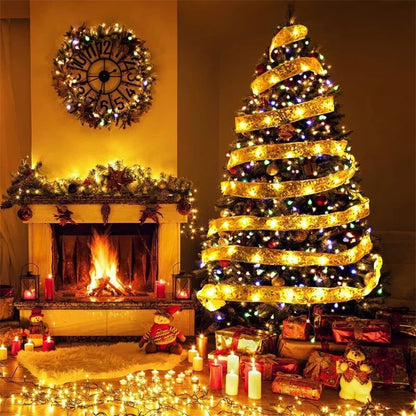 Christmas Ribbon Fairy Lights with LEDs – 1m to 10m Xmas Tree Decor